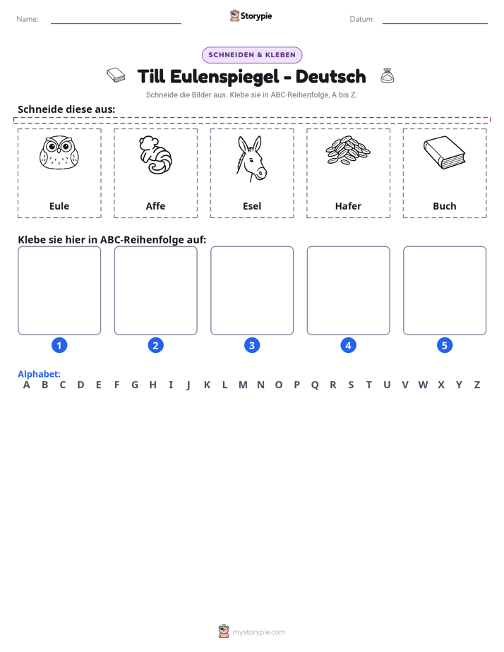 Schneiden & Einfügen Alphabet