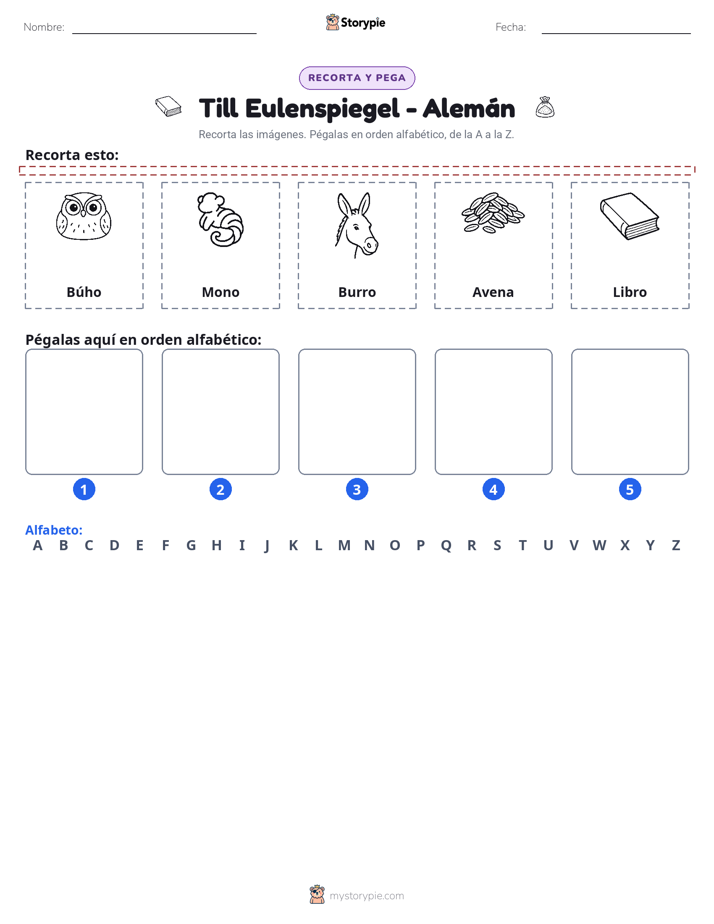 Cortar y Pegar el Alfabeto