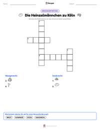 Die Heinzelmännchen zu Köln druckbare Arbeitsblatt Vorschau