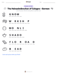 The Heinzelmännchen of Cologne - German printable worksheet preview