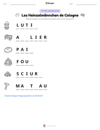 Aperçu de la feuille de travail imprimable Les Heinzelmännchen de Cologne