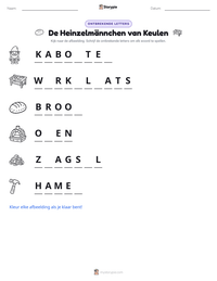 De Heinzelmännchen van Keulen afdrukbare werkblad voorbeeld