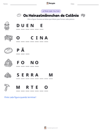 Prévia da folha de atividades imprimível Os Heinzelmännchen de Colônia
