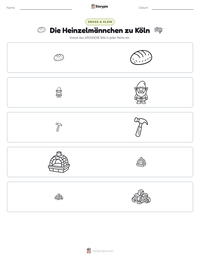 Die Heinzelmännchen zu Köln druckbare Arbeitsblatt Vorschau