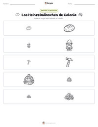 Vista previa de la hoja de trabajo imprimible de Los Heinzelmännchen de Colonia