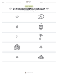De Heinzelmännchen van Keulen afdrukbare werkblad voorbeeld