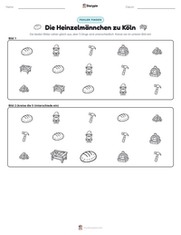 Die Heinzelmännchen zu Köln druckbare Arbeitsblatt Vorschau