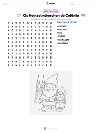 Prévia da folha de atividades imprimível Os Heinzelmännchen de Colônia