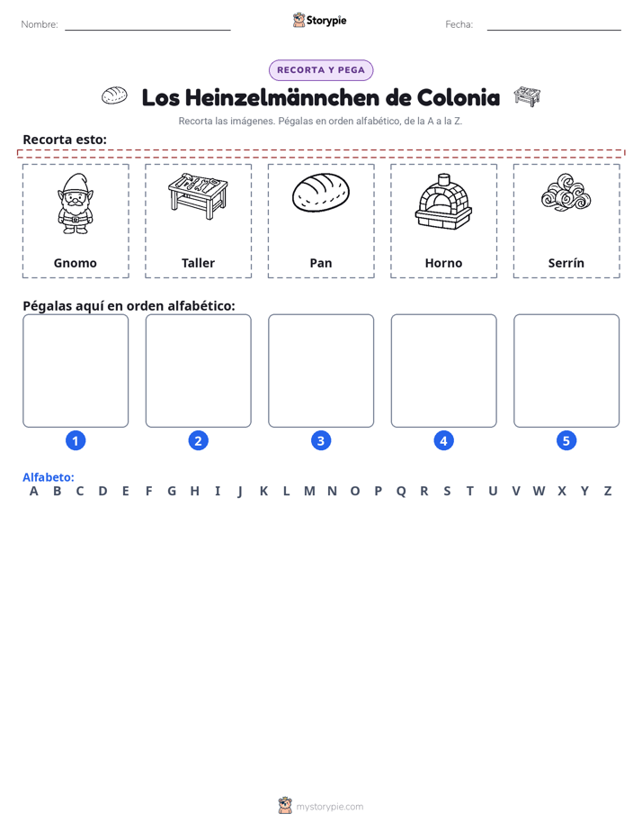Cortar y Pegar el Alfabeto
