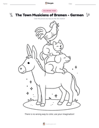 The Town Musicians of Bremen - German printable worksheet preview