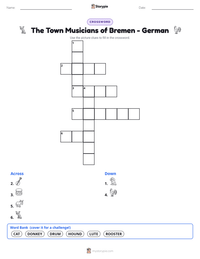 The Town Musicians of Bremen - German printable worksheet preview