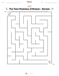 The Town Musicians of Bremen - German printable worksheet preview