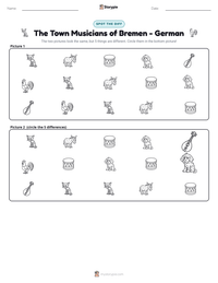 The Town Musicians of Bremen - German printable worksheet preview