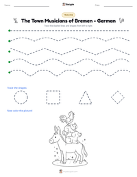 The Town Musicians of Bremen - German printable worksheet preview