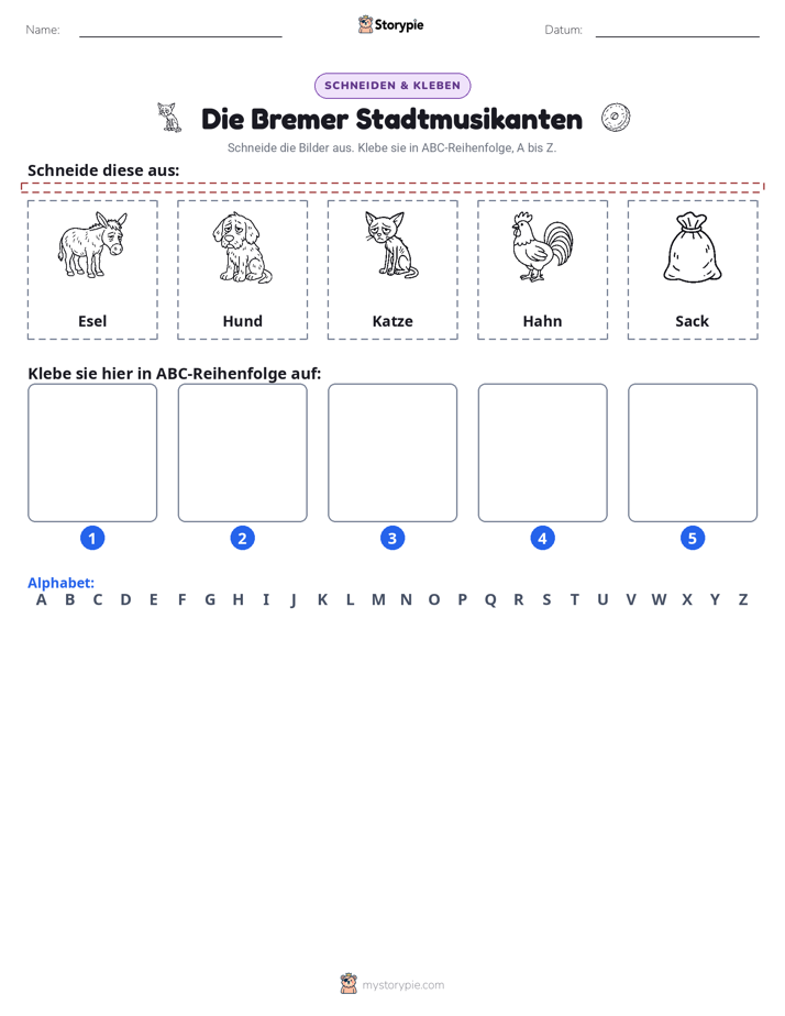 Schneiden & Einfügen Alphabet