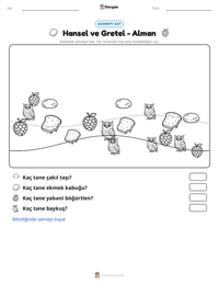 Hansel ve Gretel - Alman yazdırılabilir çalışma sayfası önizlemesi