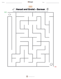 Hansel and Gretel - German printable worksheet preview