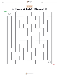 Aperçu de la feuille de travail imprimable Hansel et Gretel - Allemand