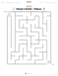 Anteprima della scheda stampabile di Hansel e Gretel - Tedesco