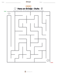 Hans en Grietje - Duits afdrukbare werkblad voorbeeld
