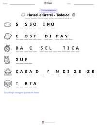 Anteprima della scheda stampabile di Hansel e Gretel - Tedesco