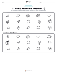 Hansel and Gretel - German printable worksheet preview