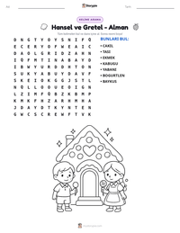 Hansel ve Gretel - Alman yazdırılabilir çalışma sayfası önizlemesi
