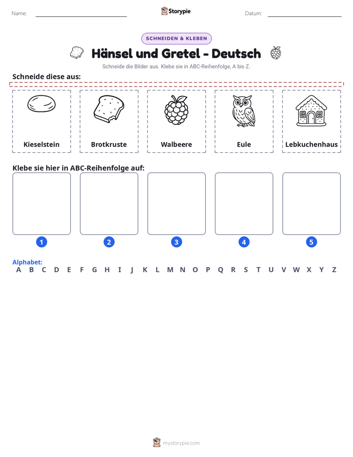 Schneiden & Einfügen Alphabet
