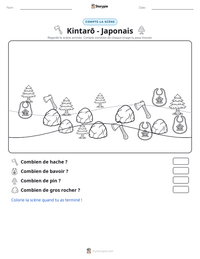 Aperçu de la feuille de travail imprimable Kintarō - Japonais