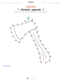 Prévia da folha de atividades imprimível Kintarō - Japonês