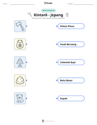 Prabaca lembar kerja cetak Kintarō - Jepang
