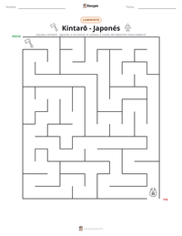 Vista previa de la hoja de trabajo imprimible de Kintarō - Japonés