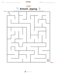 Prabaca lembar kerja cetak Kintarō - Jepang