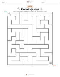 Kintarō - Japans afdrukbare werkblad voorbeeld