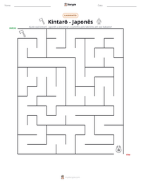 Prévia da folha de atividades imprimível Kintarō - Japonês