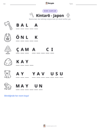 Kintarō - Japon yazdırılabilir çalışma sayfası önizlemesi