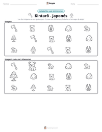 Vista previa de la hoja de trabajo imprimible de Kintarō - Japonés