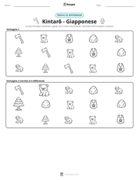 Anteprima della scheda stampabile di Kintarō - Giapponese