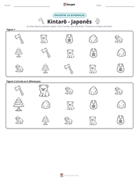 Prévia da folha de atividades imprimível Kintarō - Japonês