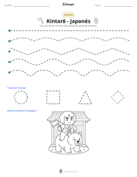 Vista previa de la hoja de trabajo imprimible de Kintarō - Japonés