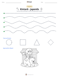 Prévia da folha de atividades imprimível Kintarō - Japonês