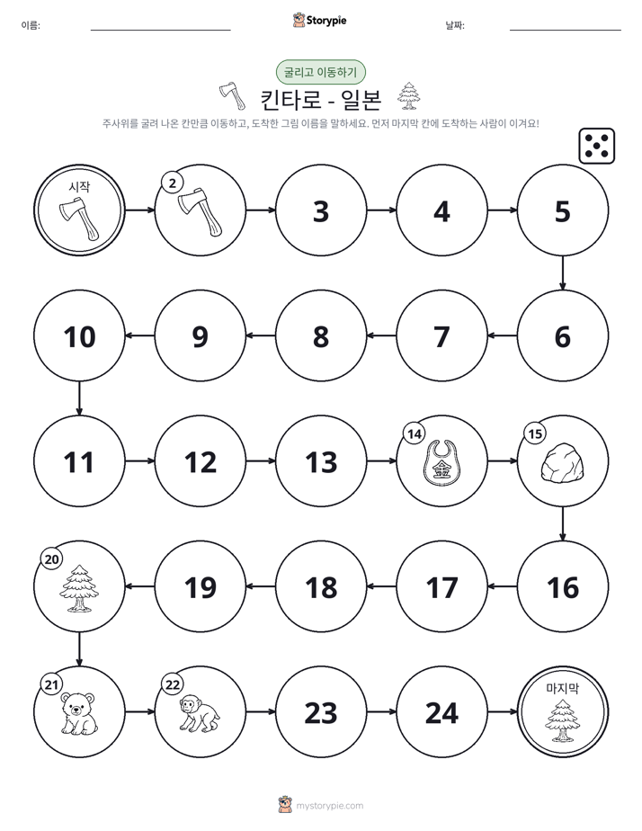 주사위 굴리고 이동하기 게임