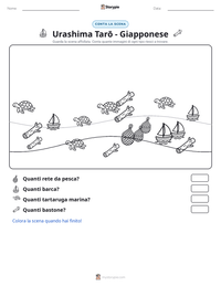 Anteprima della scheda stampabile di Urashima Tarō - Giapponese