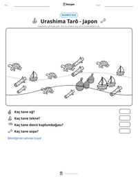 Urashima Tarō - Japon yazdırılabilir çalışma sayfası önizlemesi