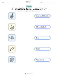 Urashima Tarō - Japanisch druckbare Arbeitsblatt Vorschau
