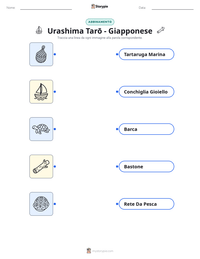 Anteprima della scheda stampabile di Urashima Tarō - Giapponese