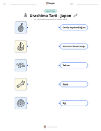 Urashima Tarō - Japon yazdırılabilir çalışma sayfası önizlemesi