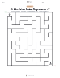 Anteprima della scheda stampabile di Urashima Tarō - Giapponese