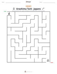 Urashima Tarō - Japans afdrukbare werkblad voorbeeld