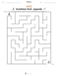 Prévia da folha de atividades imprimível Urashima Tarō - Japonês